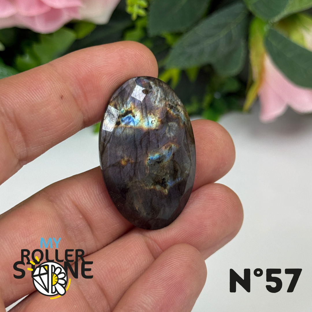 Pendentif Percé Spectrolite Violette Facettée
