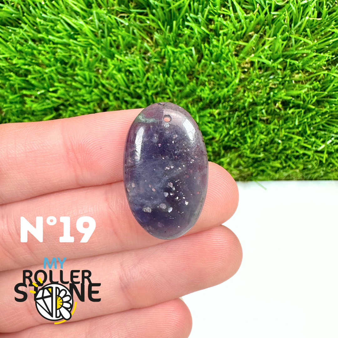 Pendentif Percé Iolite et Pierre de Soleil 5A