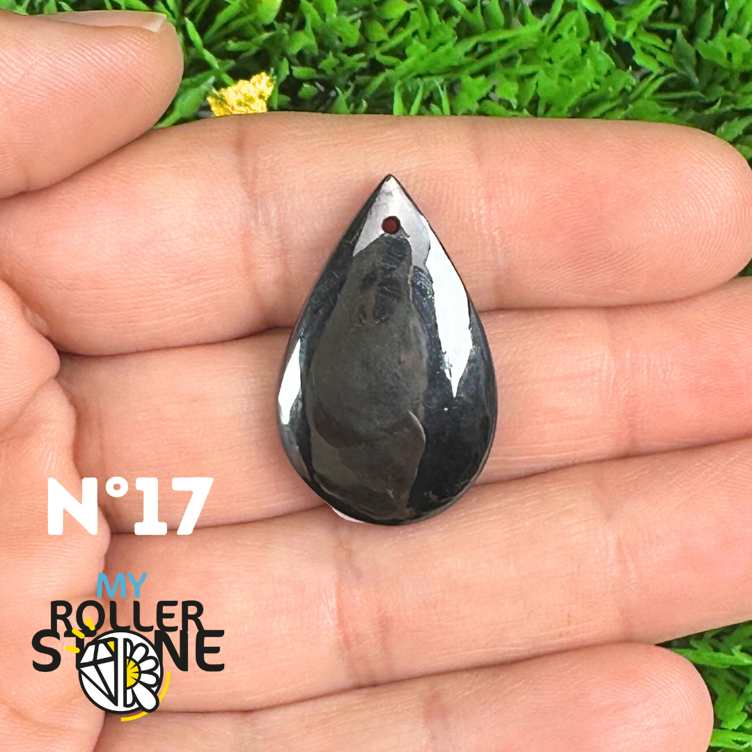 Pendentif Percé Psilomelane Argenté