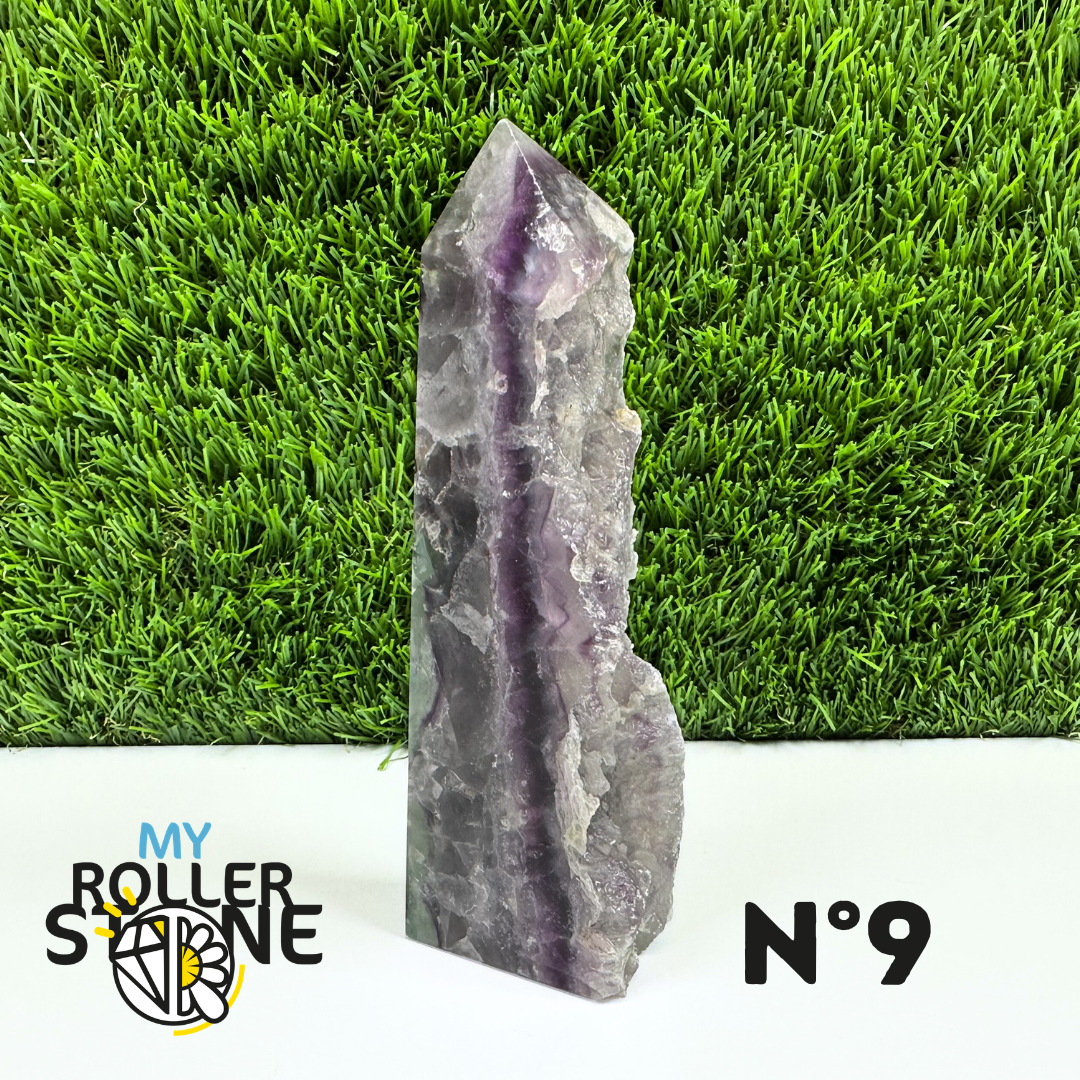 Pointes Pierre Rectangulaire Fluorite Arc-en-Ciel