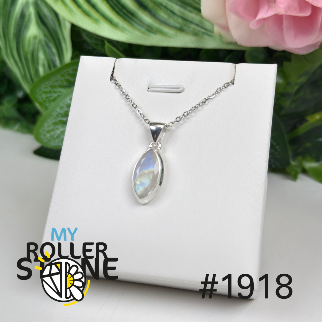 Pendentif argent pierre de lune facettée #1918