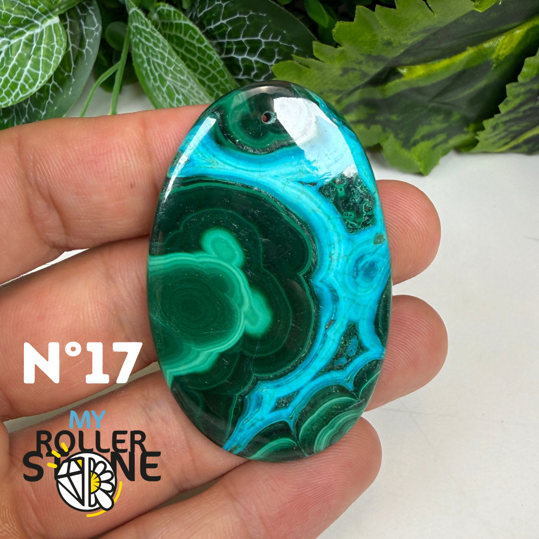 Pendentif Malachite Chrysocolle Percé 5A