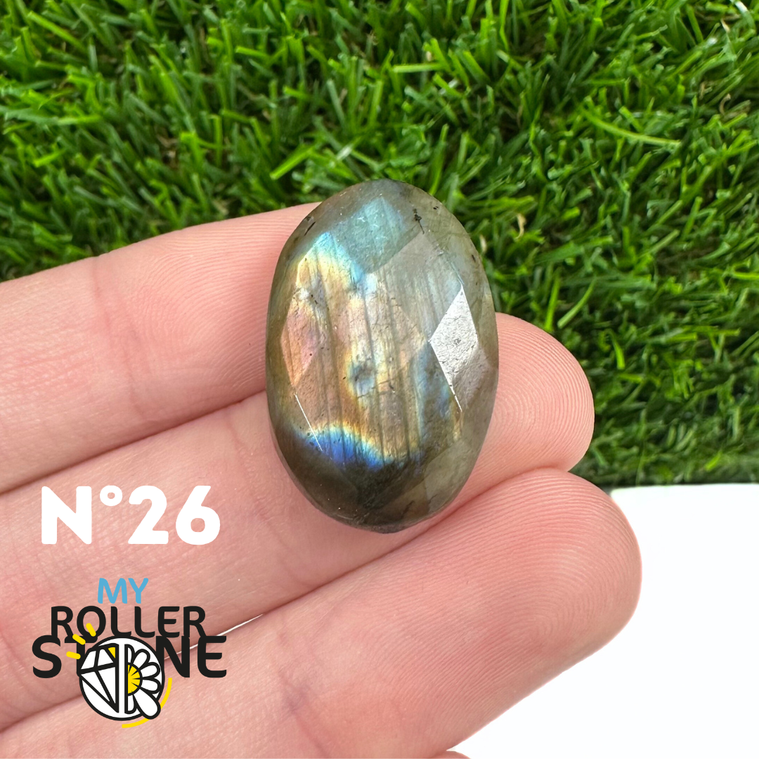 Cabochon Labradorite forme Libre Facettée 5A