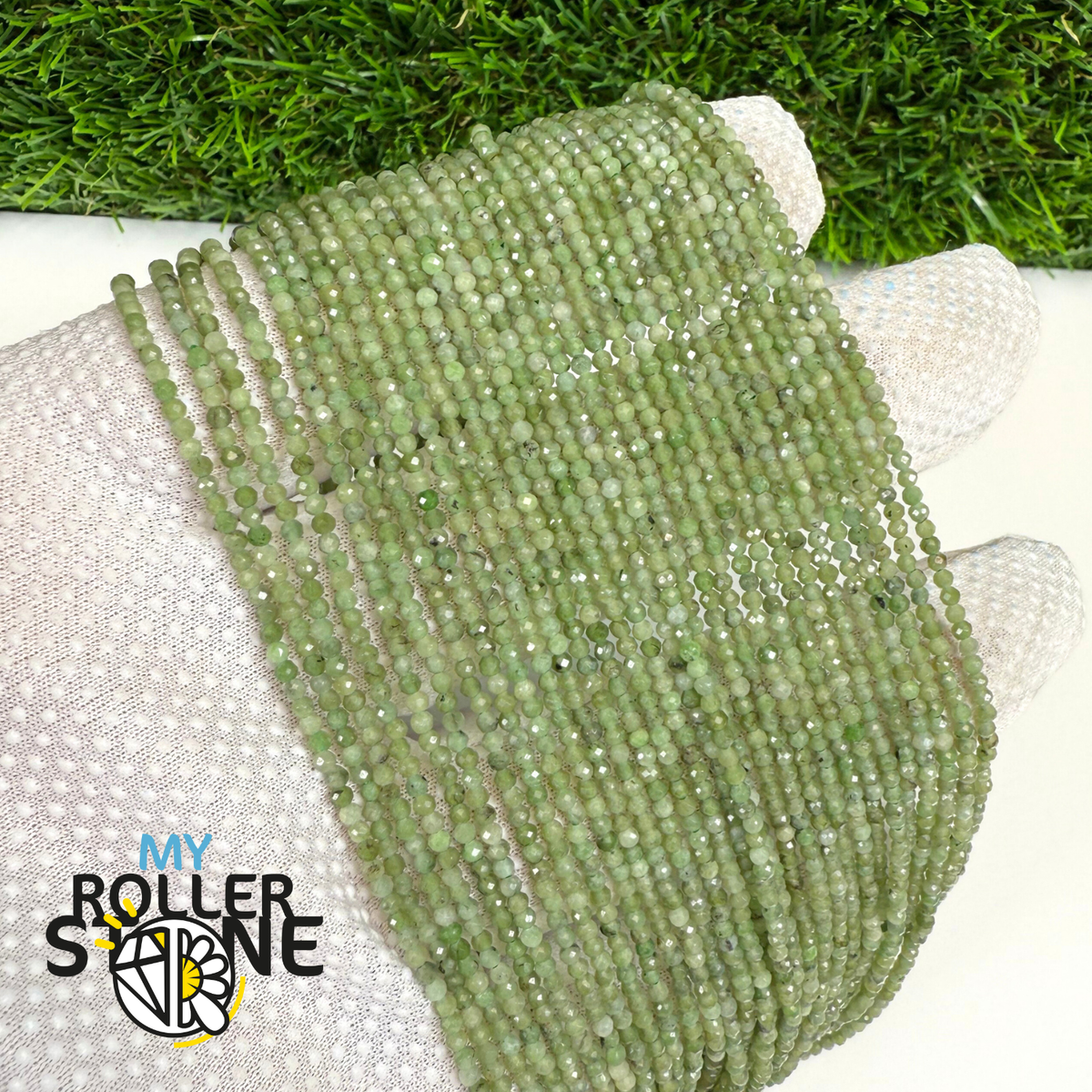 Perle facettée Jade du Canada 2MM