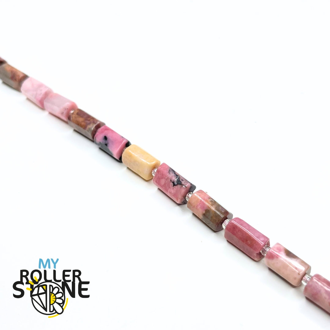 Perle colonne Rhodonite naturelle