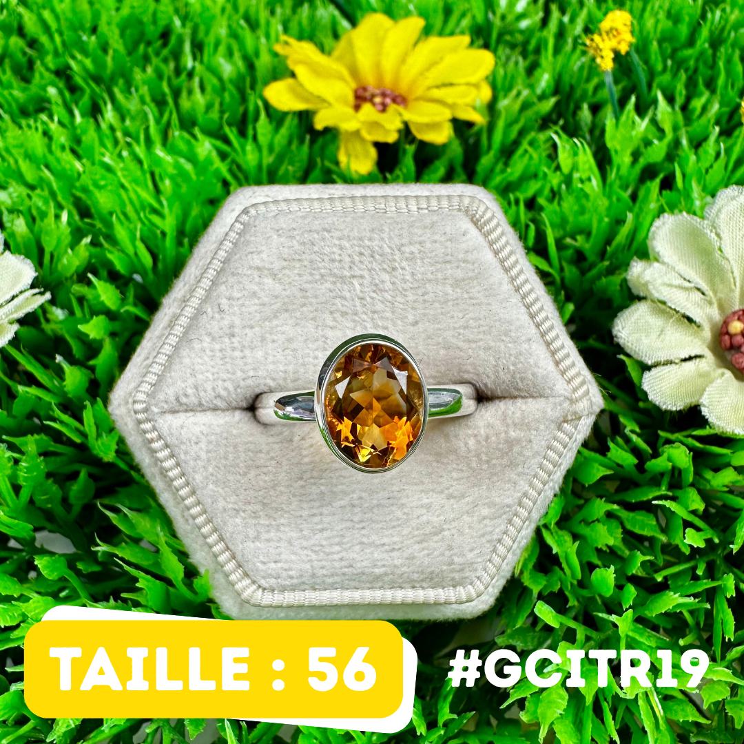 Bague Citrine Argent 925 #GCITR19