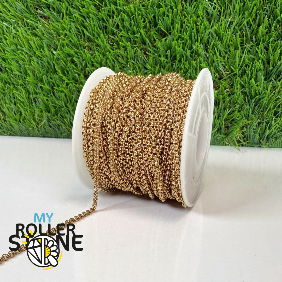 Chaine Rolo Acier Inoxydable Argenté sur rouleau