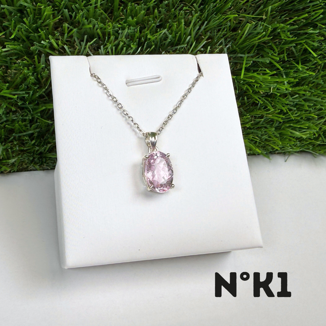Pendentif Kunzite Qualité Gemme Argent 925 K1