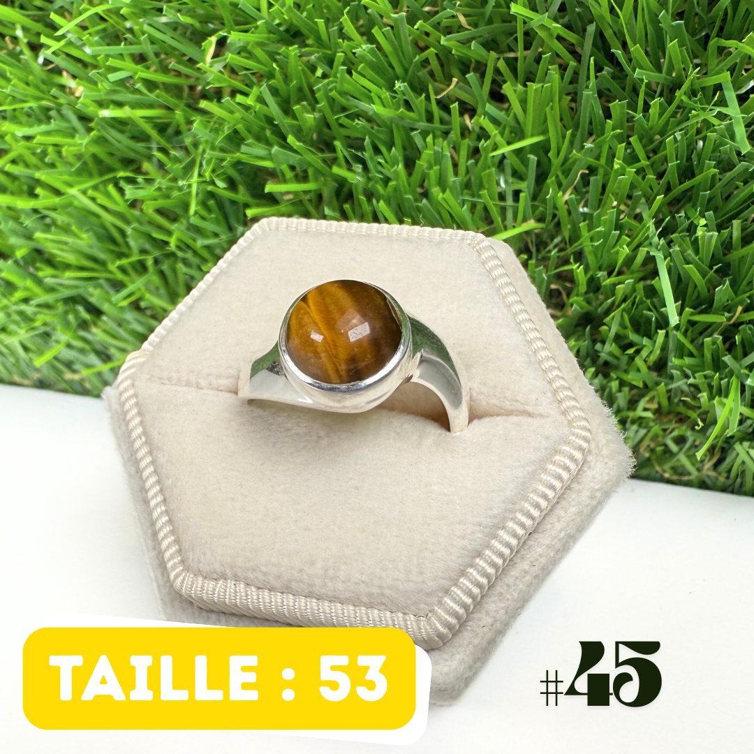 Bague Oeil De Tigre Argent #45