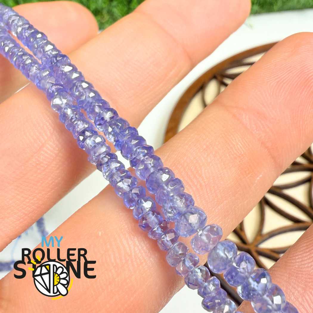 Perle Rondelle Facettée Tanzanite Haute qualité