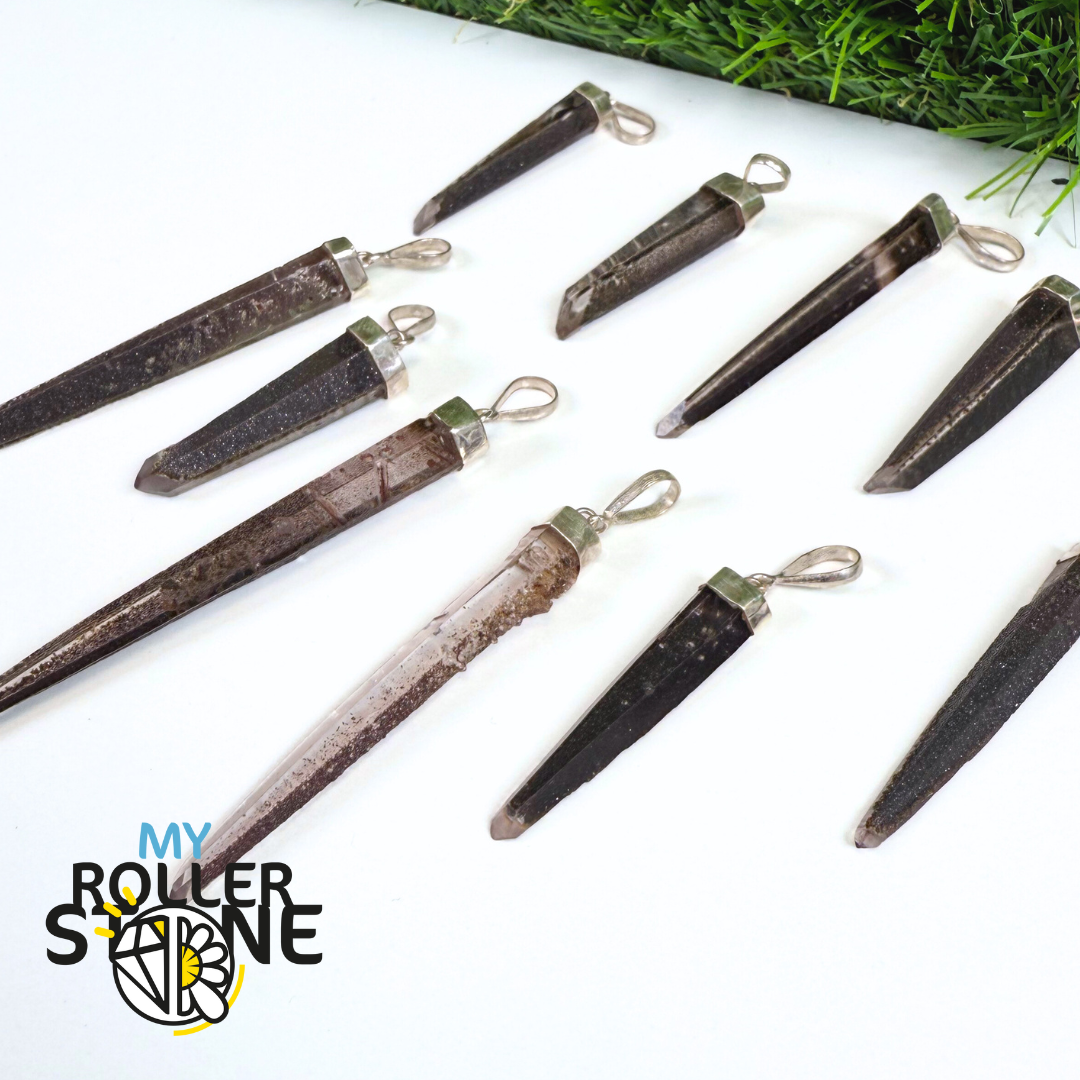 Pendentif Quartz Lithium et Argent