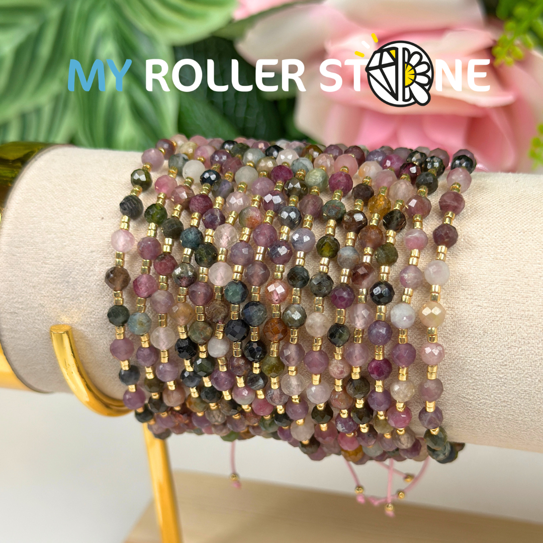 Bracelet Ajustable Tourmaline et Perles Miyuki