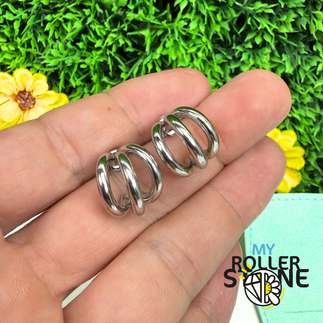 Boucles d'oreilles Demi Créole en acier inoxydable