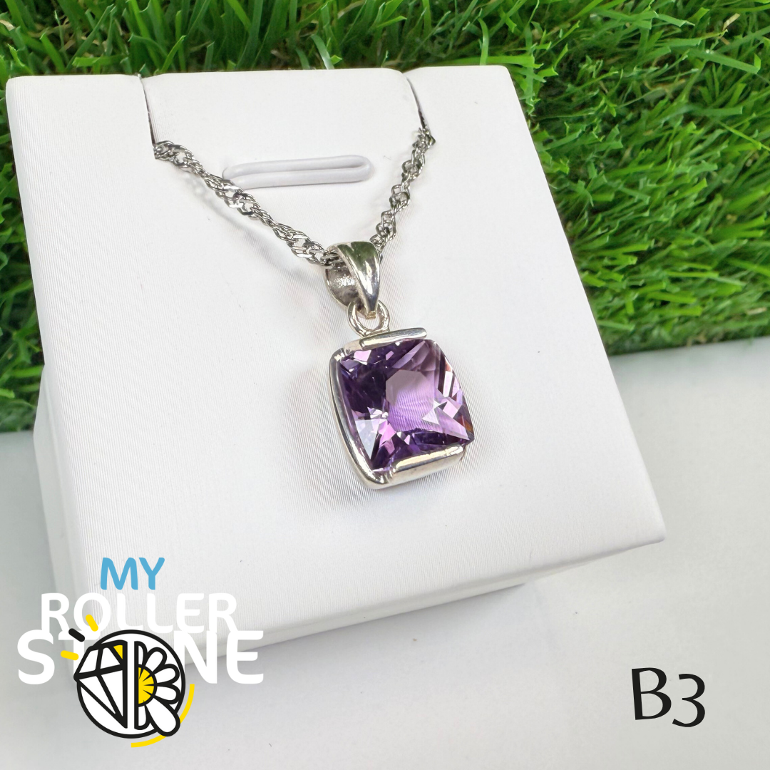 Pendentif Améthyste Facettée Du Brésil (BAIA) B3