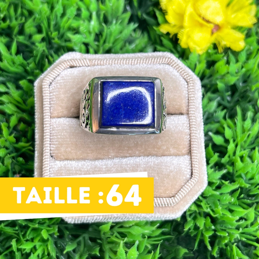 Chevalière Argent Lapis Lazuli Carré #4