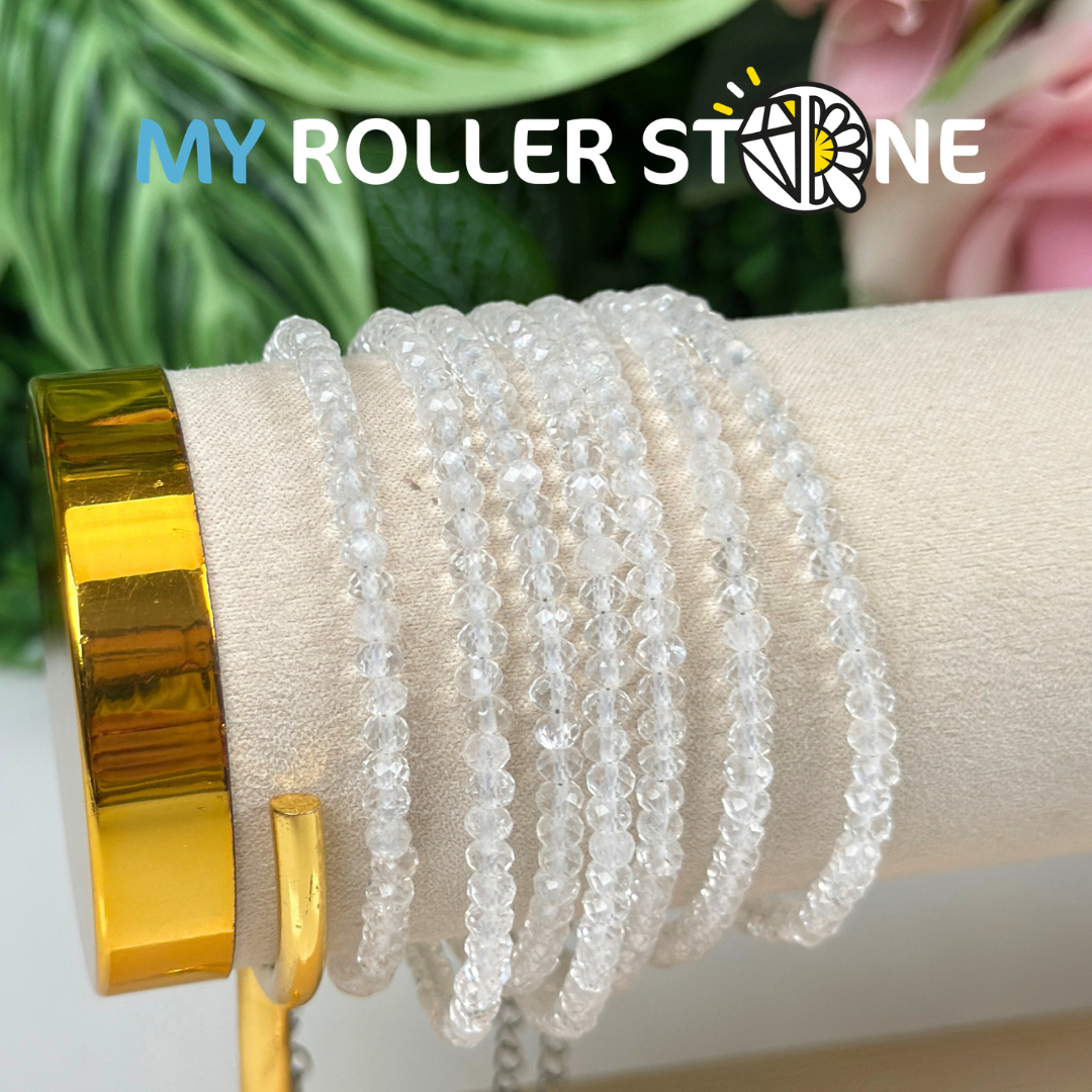 Bracelet Cristal de Roche fermoir Acier inoxydable