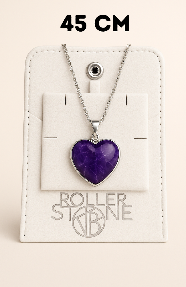 Box pendentif coeur couleur argent - 45 cm (Chaîne +Bélière+Boite)