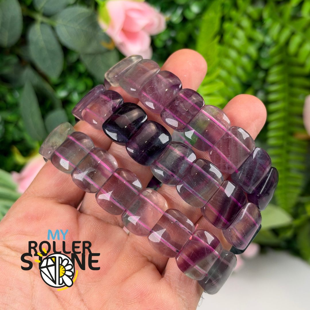 Bracelet Fluorite 5A Perles plates