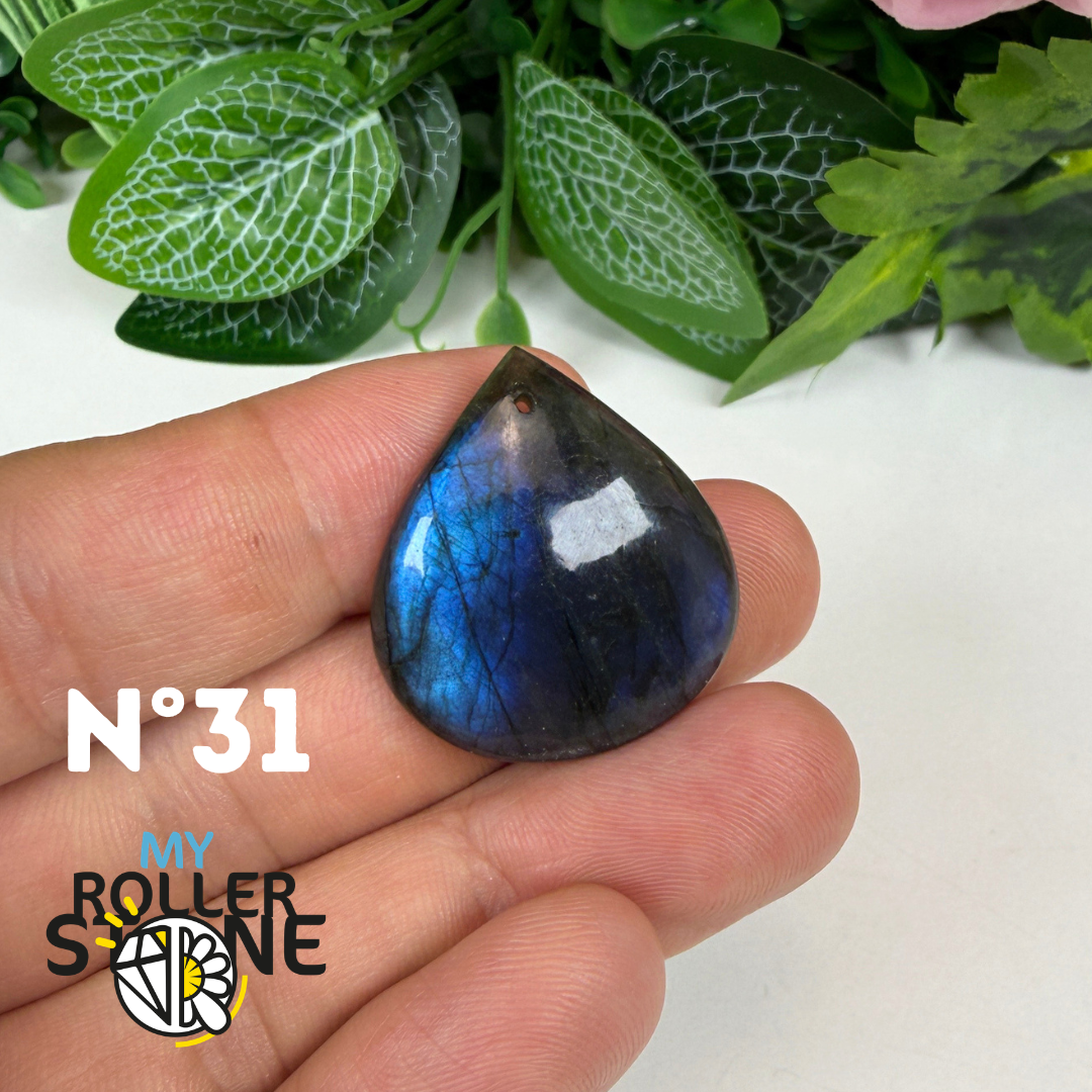Pendentif Labradorite blue fire percé 5A