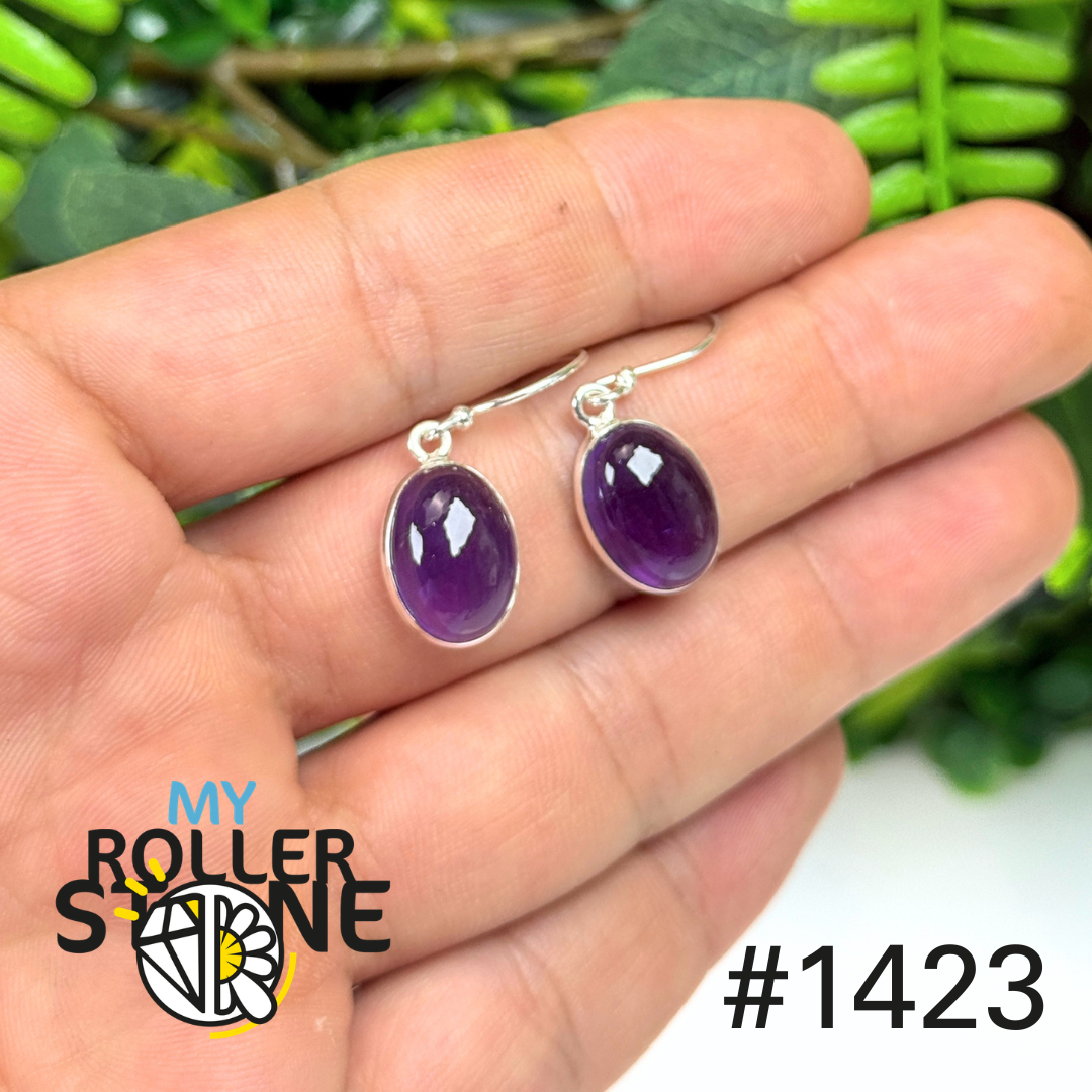 Boucles d’oreilles argent améthyste #1423