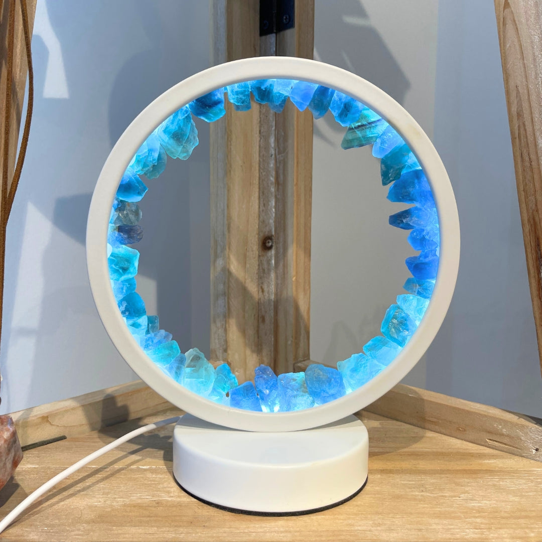 Lampe Pierre Fluorite Bleue