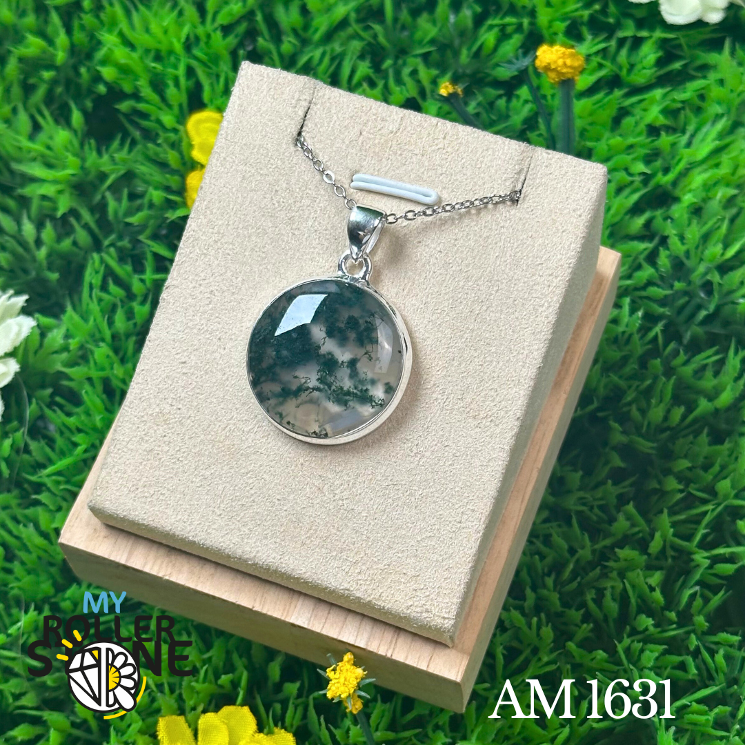 Pendentif Agate mousse #AM 1631
