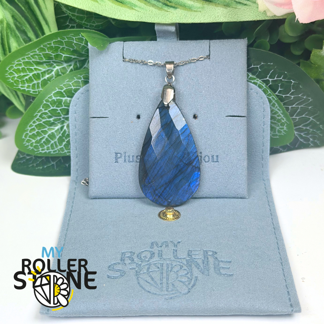 Pendentifs Labradorite Blue Fire Facettée 5A