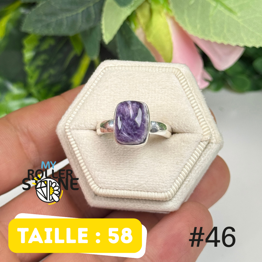 Bague argent charoïte #OR46