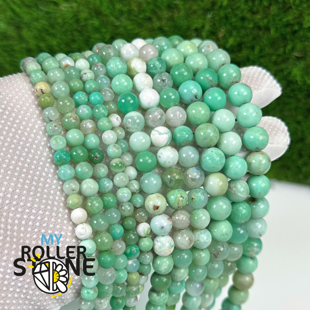 Perles Chrysoprase Naturelle – 6mm – Lot De 120 – Vert – Sans Traitement