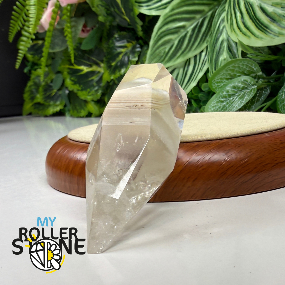 Quartz Double Pointe Taillé avec Fantôme de Croissance