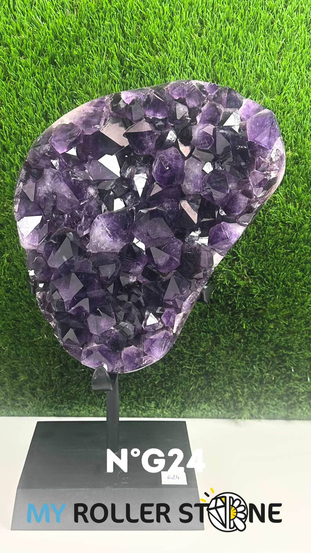 Géode Améthyste sur support bois #G24