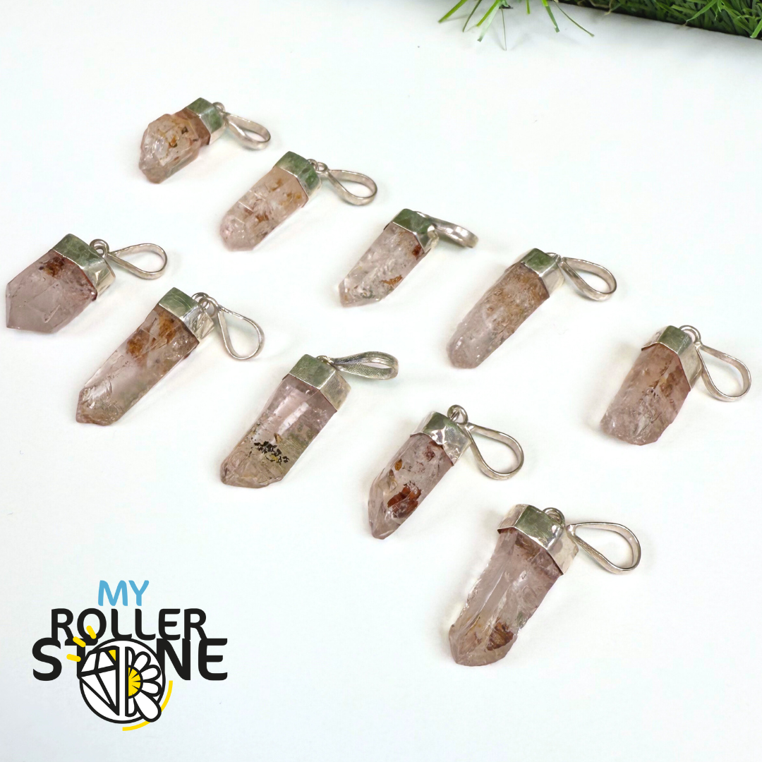 Pendentif Quartz Pétrole et Argent