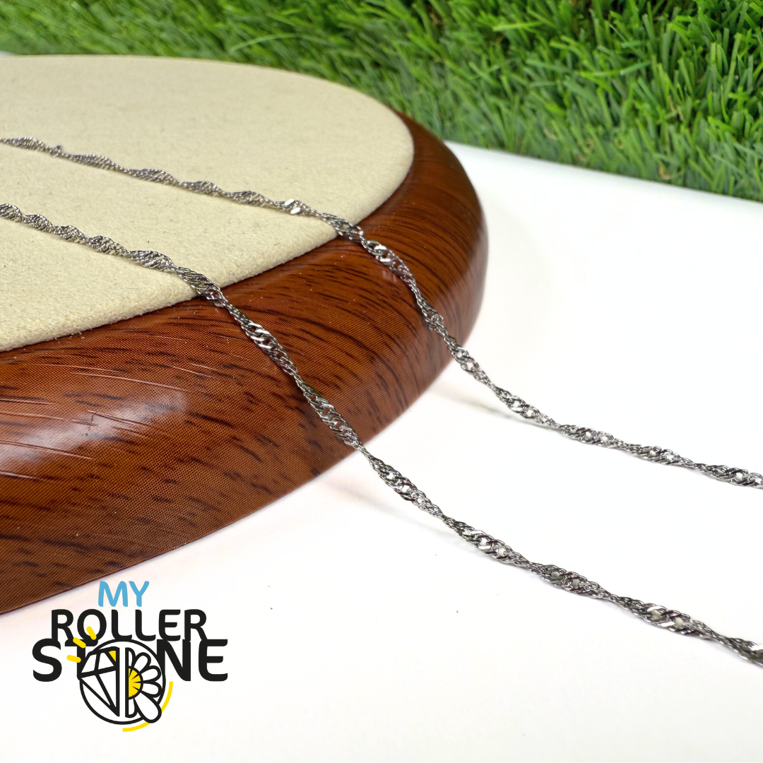 Chaîne Spirale Argenté en Acier Inoxydable