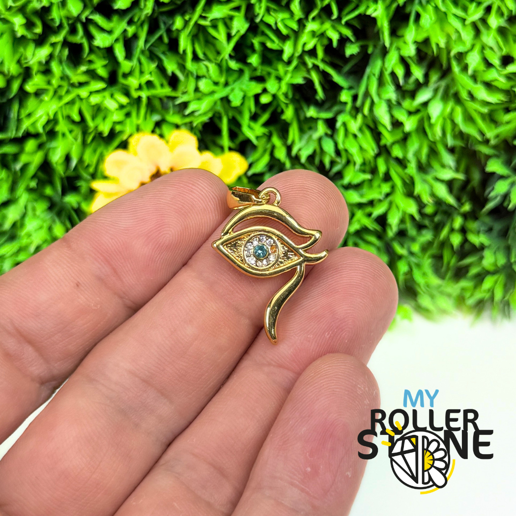 Pendentif Œil d'Horus avec strass en acier inoxydable