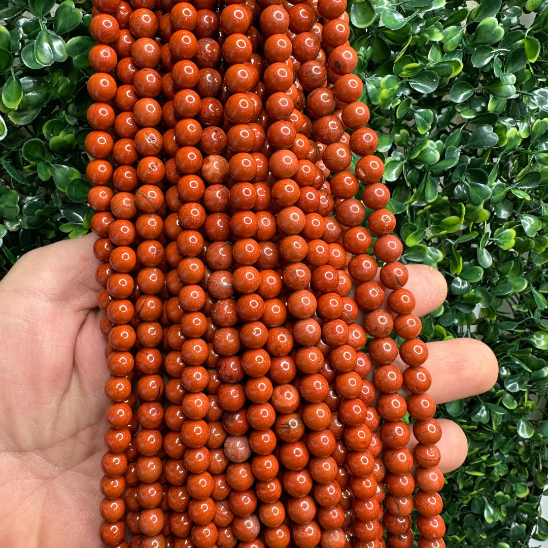 Perles naturelles vendue par 5 Jaspe Rouge