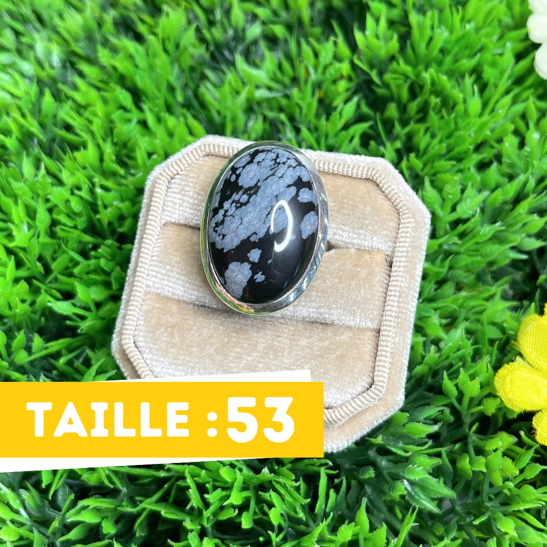 Bague Obsidienne Flocon de Neige #6