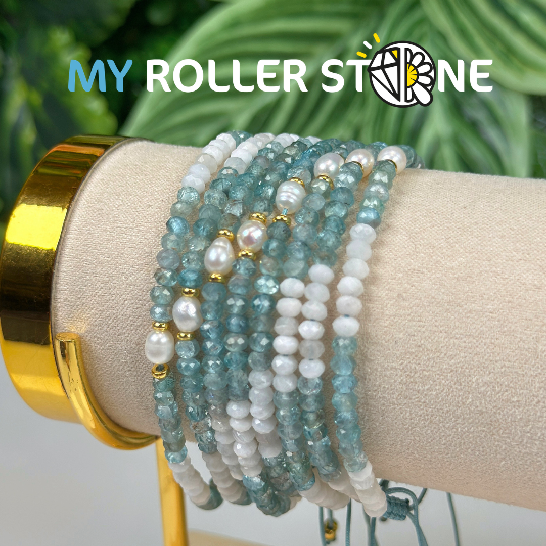 Bracelet Ajustable Pierre de Lune et Apatite