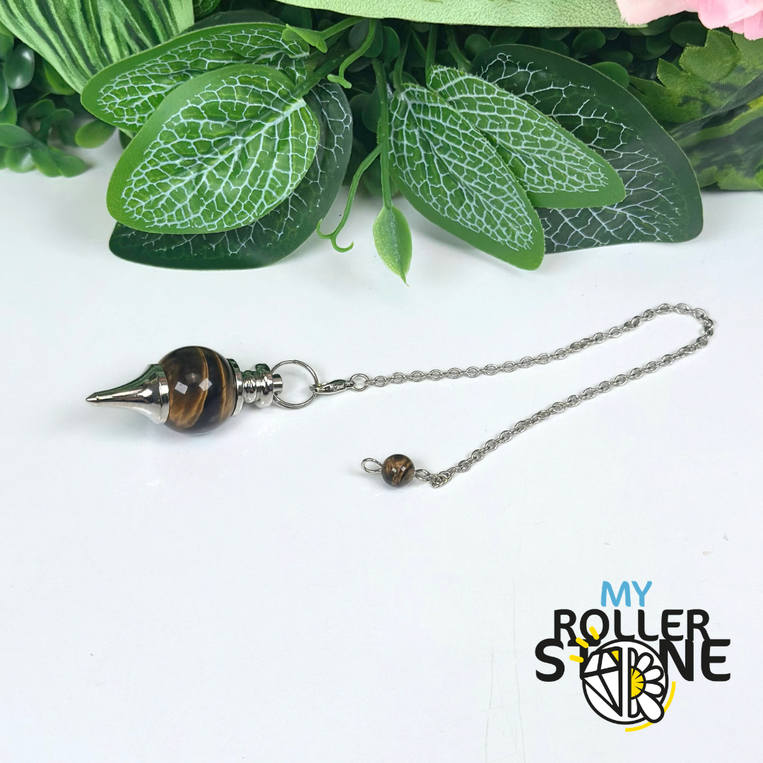 Pendule Obsidienne / Cristal de roche / Oeil de tigre