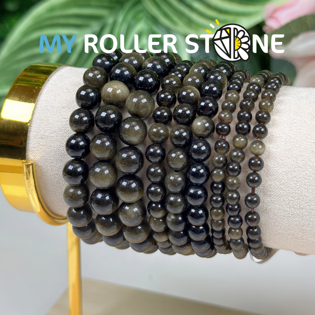 Bracelet Obsidienne Dorée 5A