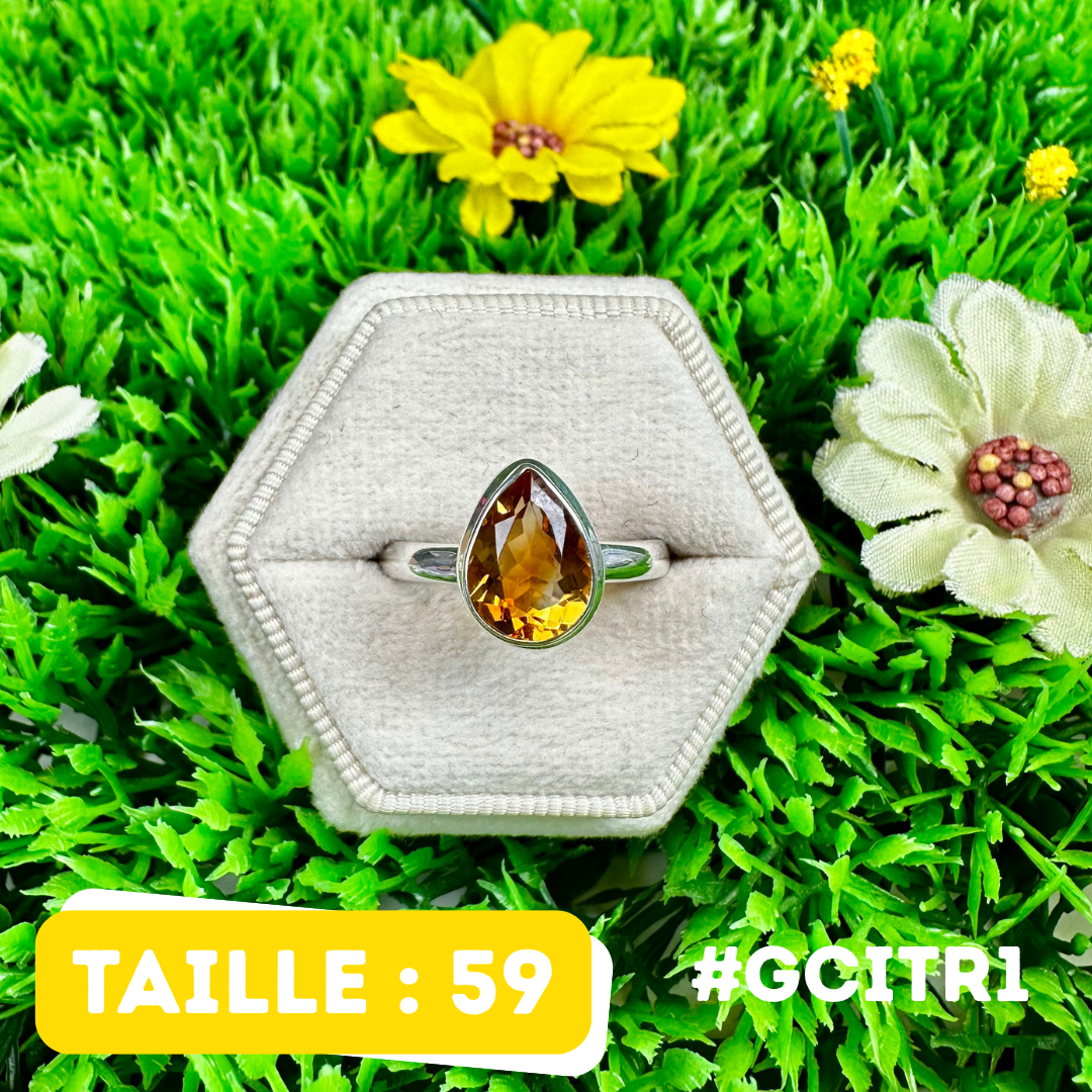 Bague Citrine Argent 925 #GCITR1