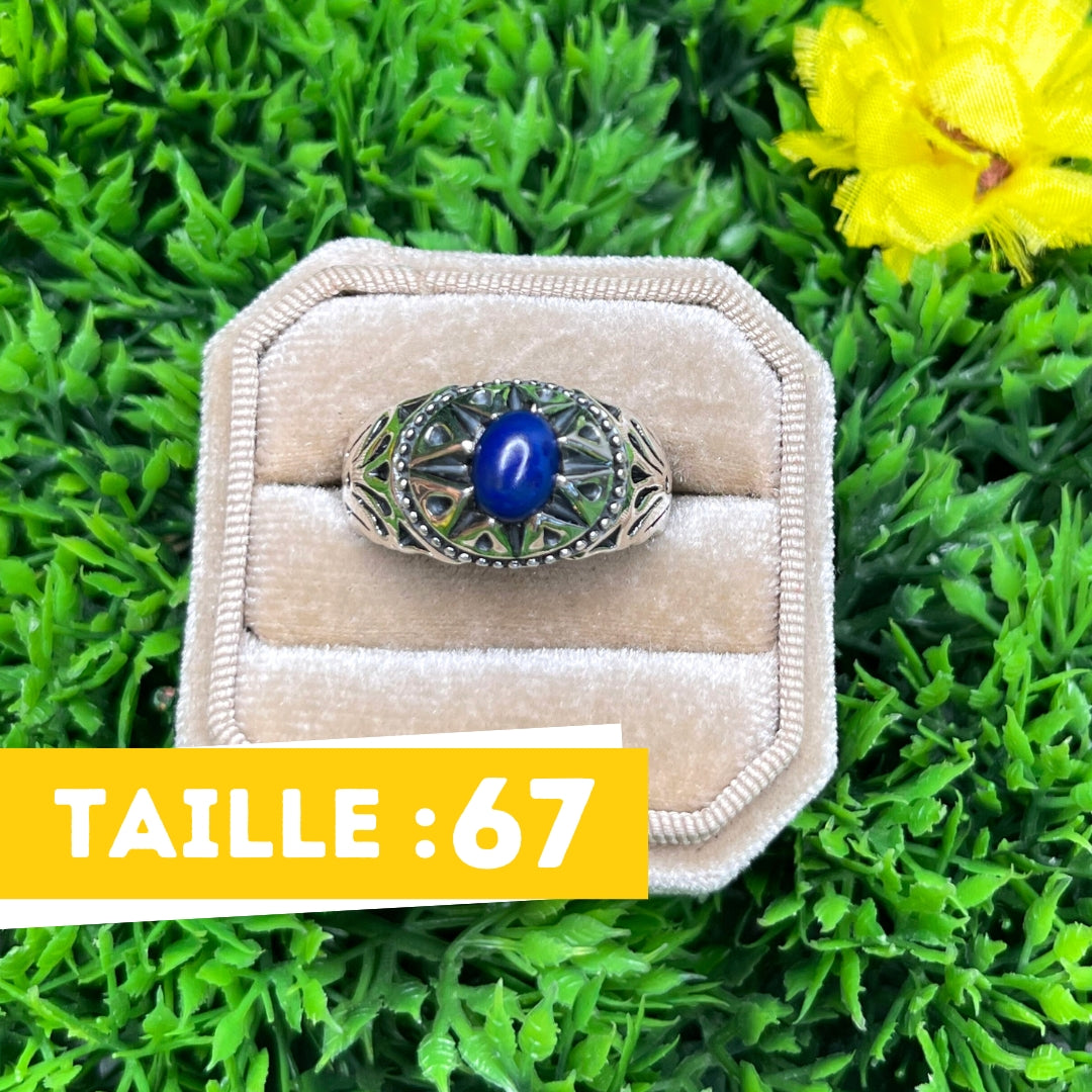 Chevalière Argent Lapis Lazuli Étoile #4