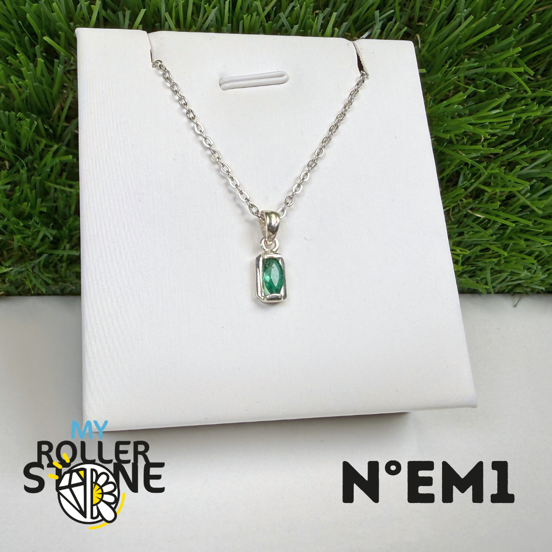 Pendentif Émeraude du Brésil Argent 925 #EM1