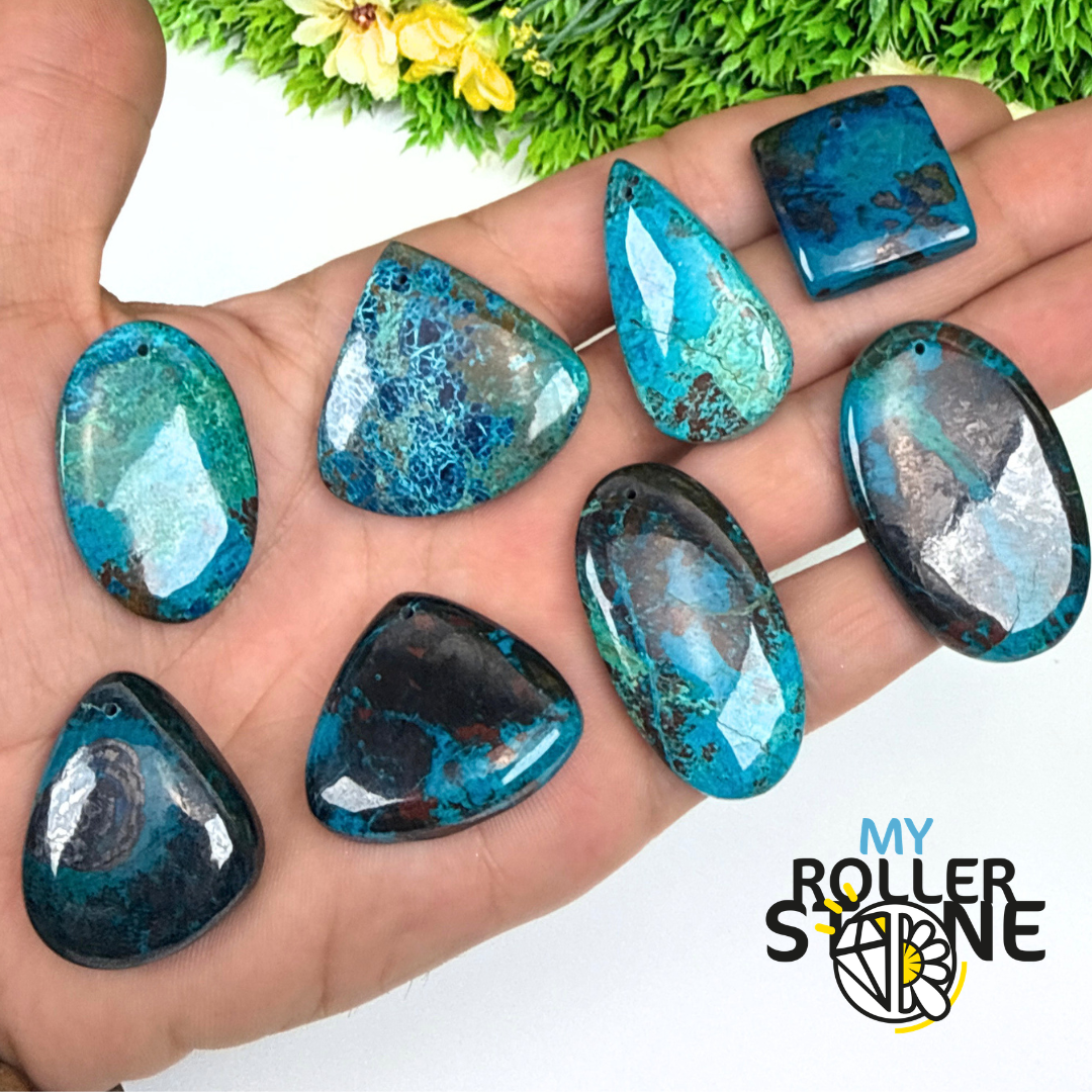 Pendentif Percé Shattuckite avec Cuprite