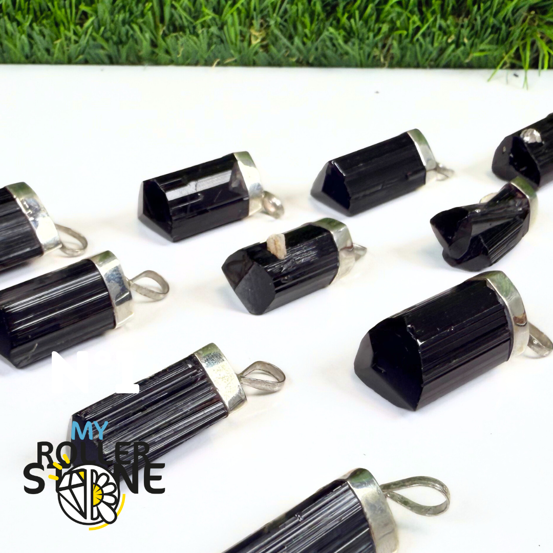 Pendentif Tourmaline Noire et Argent