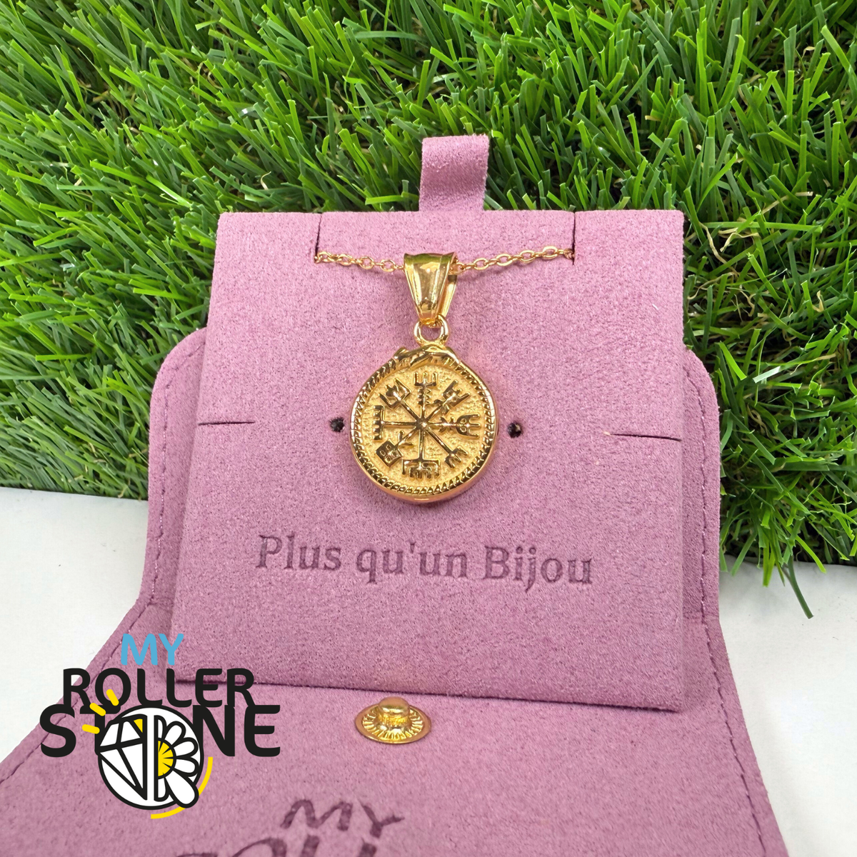 Pendentif Rune acier inoxydable Doré