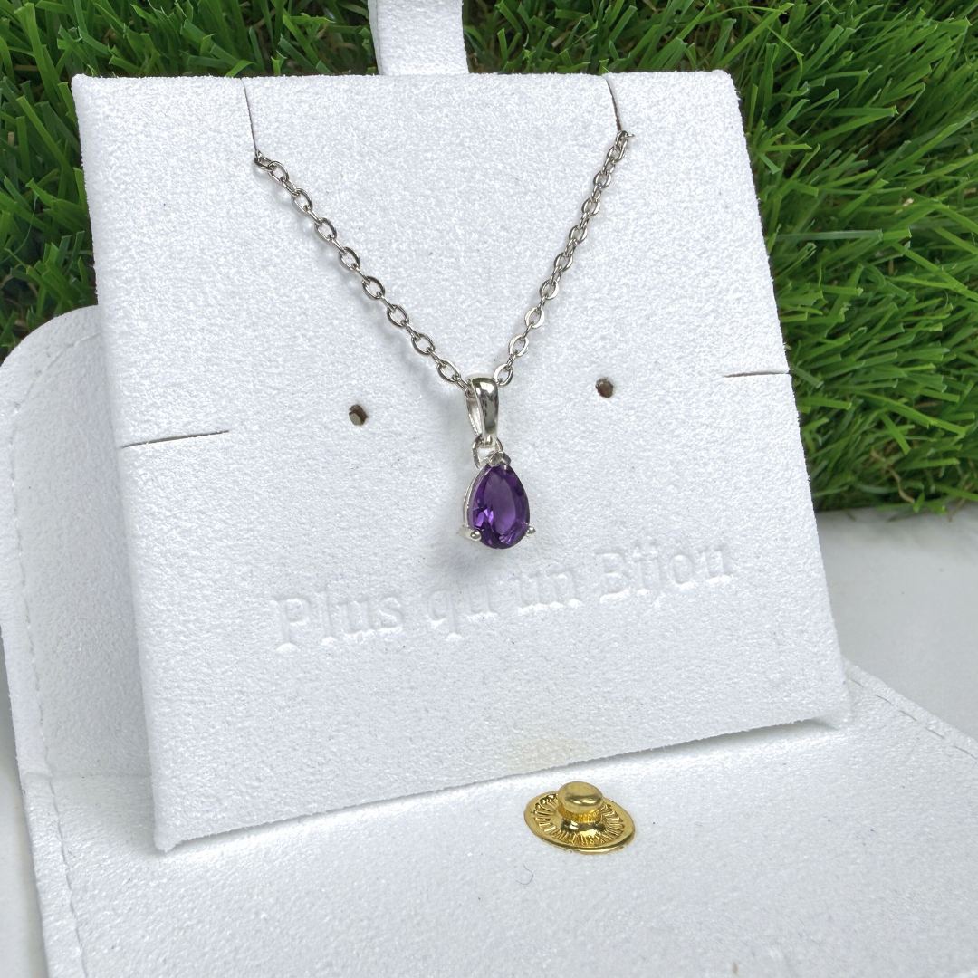 Pendentif Solitaire Améthyste Poire
