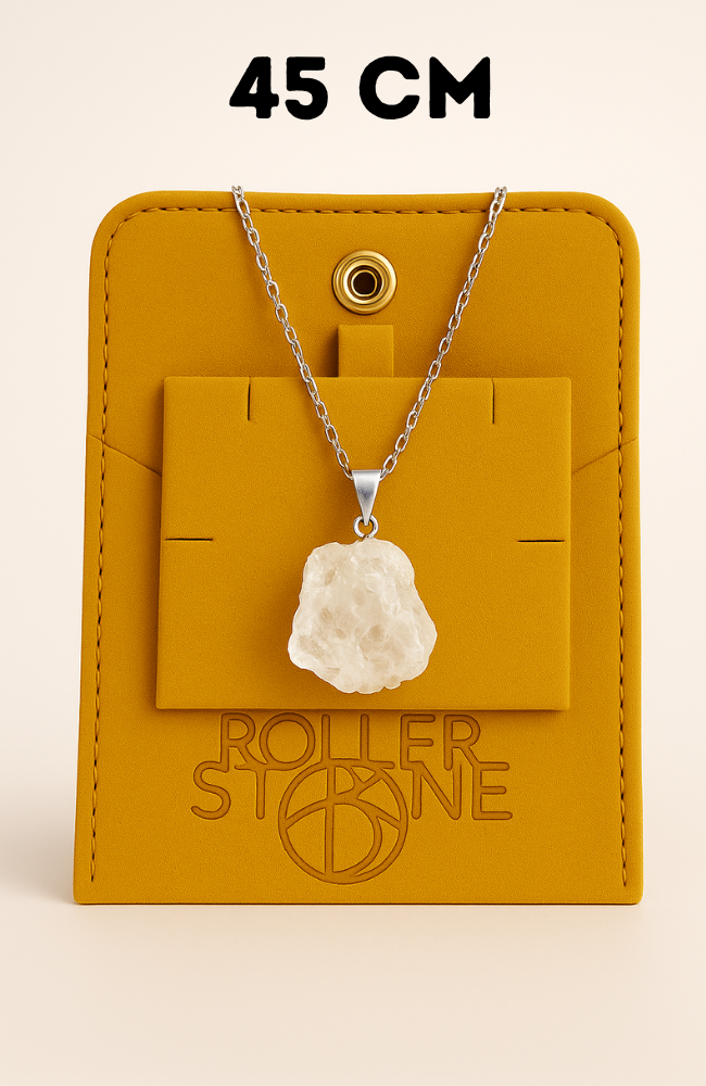 Box pendentif brut couleur argent - 45 cm (Chaîne +Bélière+Boite)