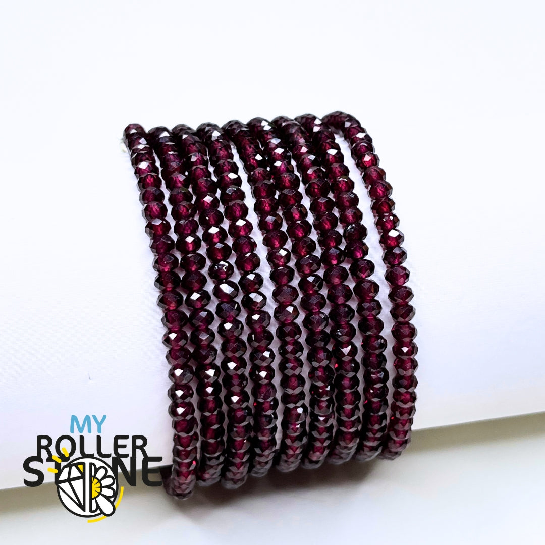 Bracelet Grenat rouge fermoir Argent