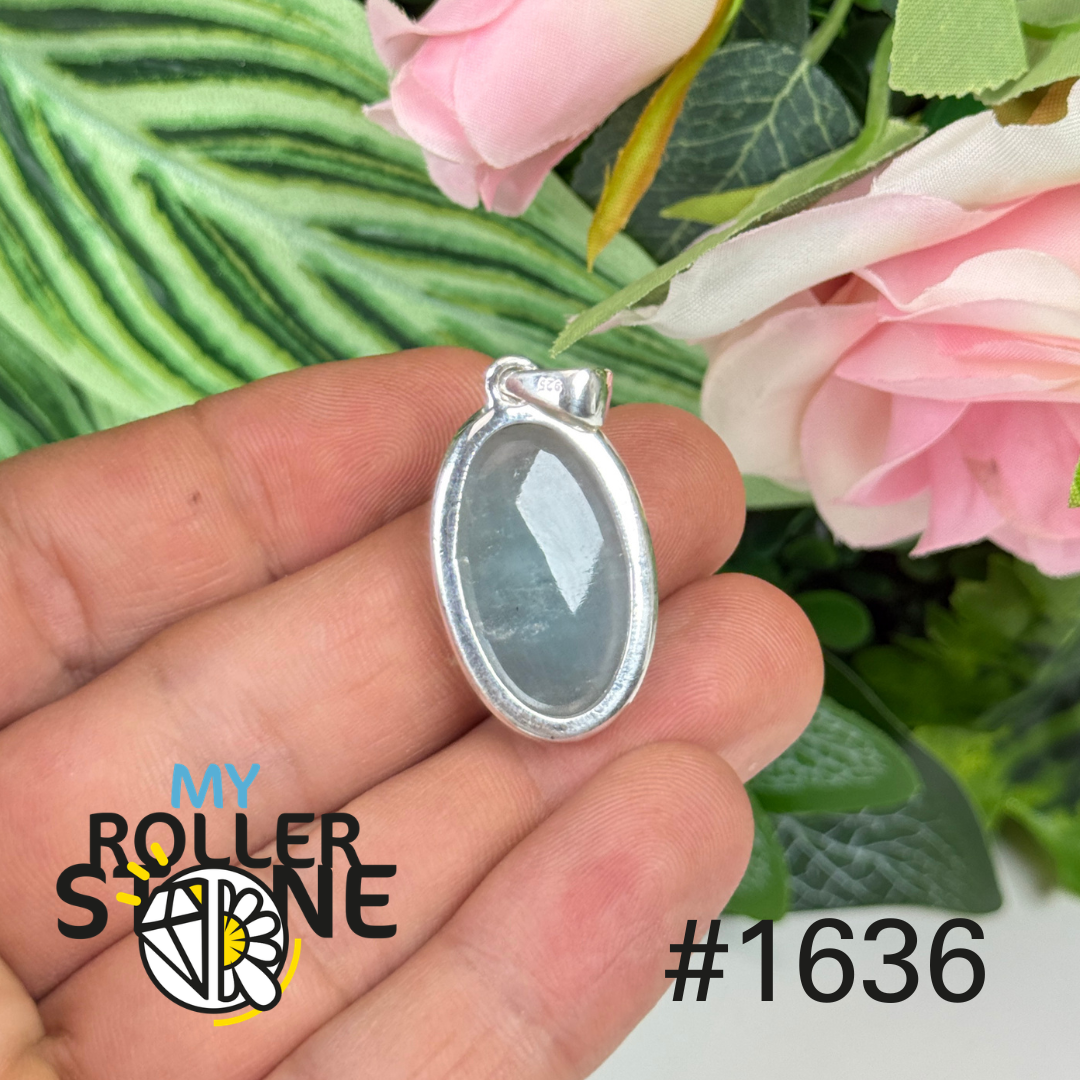 Pendentif argent aigue-marine #1636