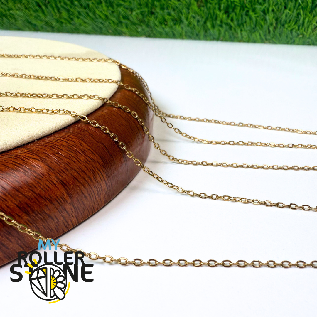 Chaîne Maille Standard Forçat – Acier Inoxydable Dorée (Rouleau 10 mètres)